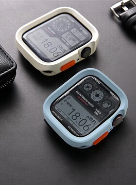 磨砂质感手表壳适用苹果s10代硅胶防摔电镀保护套s11代applewatch