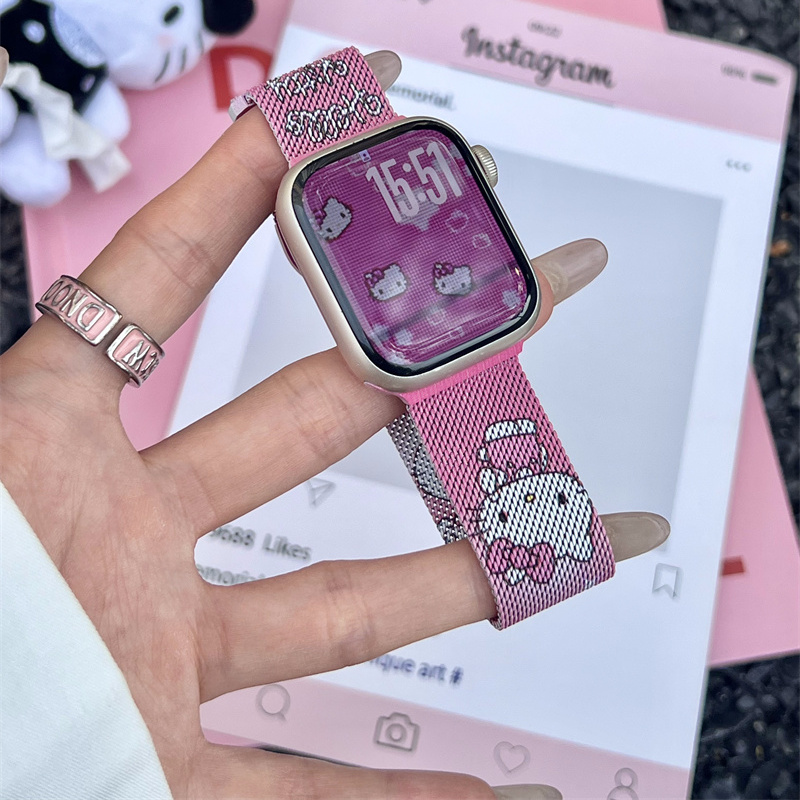 适用苹果手表iwatch10Ultra7代KT猫米兰磁吸6543SE金属高级女新款