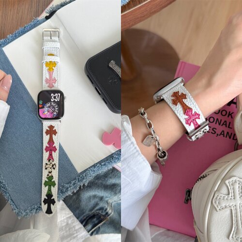 适用华为watch fit345十字架皮质fit45pro手表带小米10pro红米654