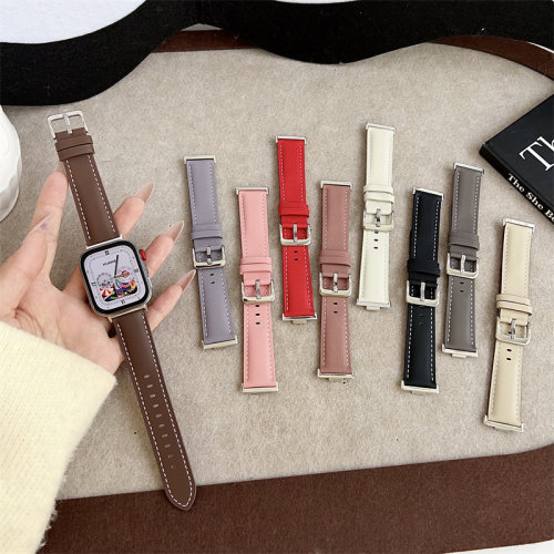 适用华为手表watch fit4/4pro双面真皮替换表带HUAWEI fit3腕带男