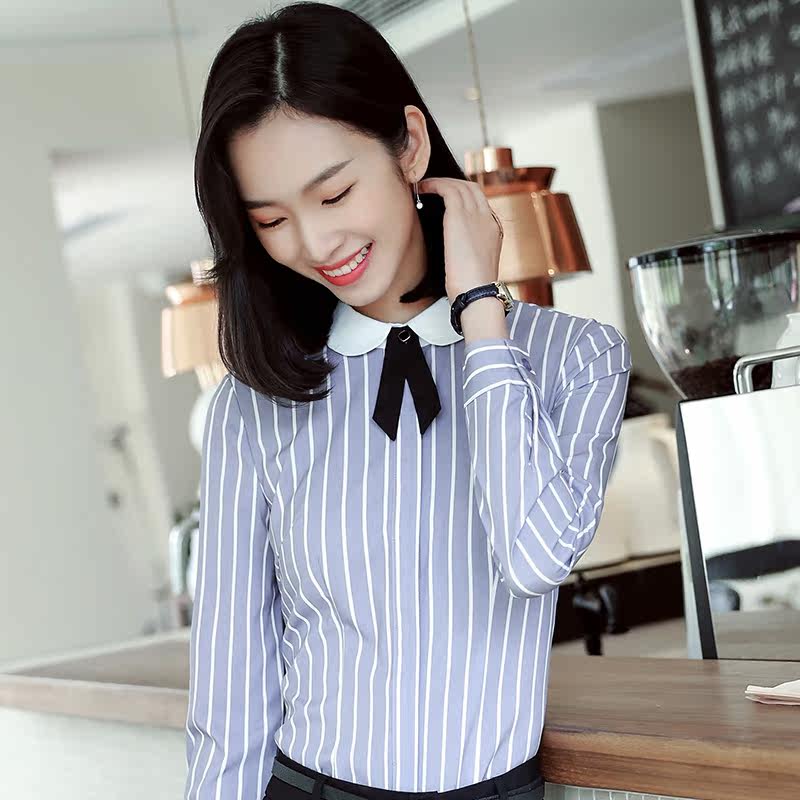 2019职业装女裙套装韩版修身条纹短袖衬衫女夏装工装制服工作服女在类目 女装/女士精品, 衬衫中 - 来自Buy2taobao.com提供专业的淘宝代购服务