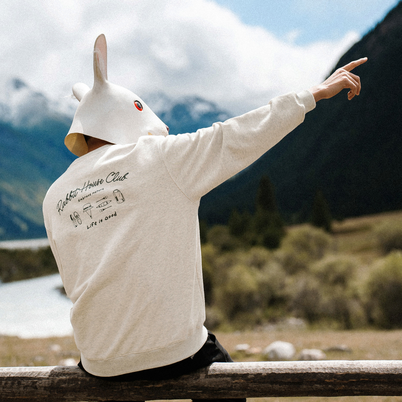 兔先森春秋季后背印花圆领卫衣