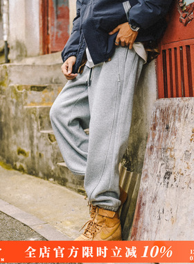 兔先森冬季卫裤日系百搭男士加绒加厚休闲裤潮牌宽松直筒运动裤子