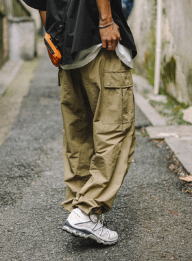 兔先森春秋季户外运动机能冲锋裤男长裤防水速干直筒轻薄工装裤子