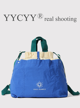 折叠旅行包束口袋双肩包女轻便收纳包大容量抽绳运动瑜伽健身包潮