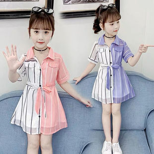 儿童韩版 夏季 夏装 女童连衣裙2022新款 雪纺宝宝裙子洋气女孩公主裙