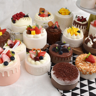 新款网红仿真蛋糕模型冰淇淋水果假蛋糕食物装饰拍照摆件玩具道具
