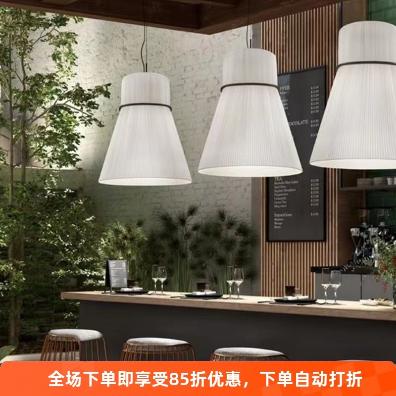 饭厅吊灯现代简约饭店餐桌卡座包厢吧台咖啡厅日式侘寂风布艺吊灯