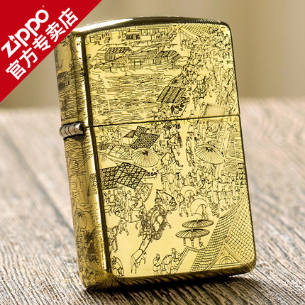 zippo原裝正品打火機 純銅五面清明上河圖 原裝正版限量z男士禮物