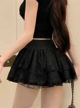 芭蕾风辣妹蕾丝蛋糕半身裙女春夏小个子防走光a字蓬蓬泡泡短裙裤