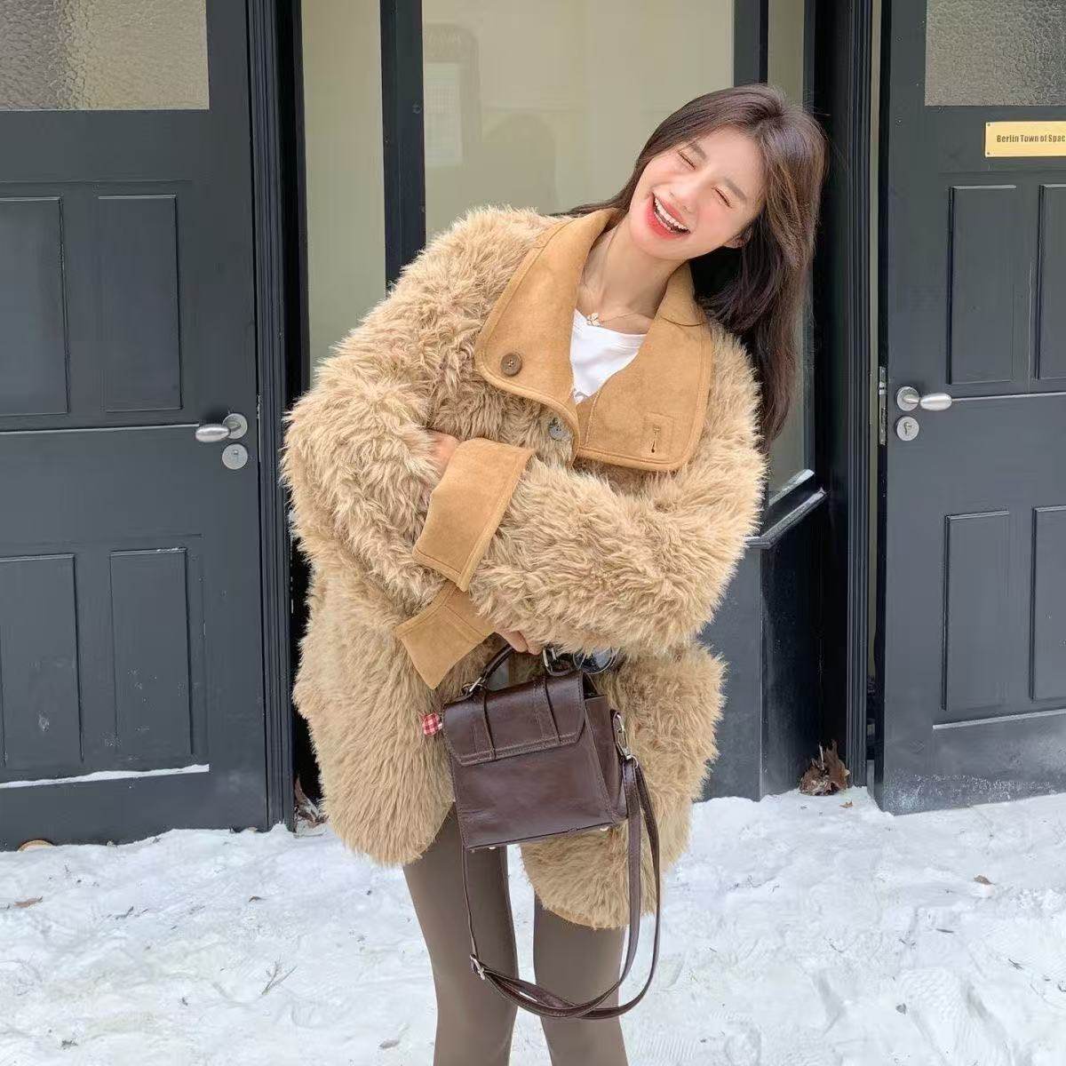 两面穿羊羔毛外套女冬季加厚保暖皮毛一体小个子环保皮草,女装/女士精品,皮草,淘宝优惠券,粉丝福利购,淘宝优惠卷