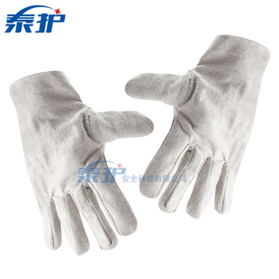 厂家直销 帆布双层手套 半里衬耐磨耐用电焊机械焊工防护劳保手套