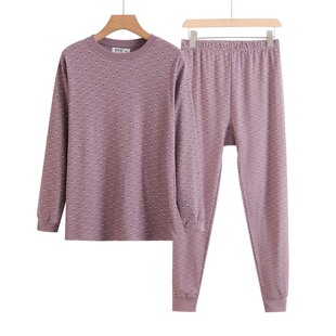 老太太棉毛衫 中老年宽松线衣线裤 保暖内衣女 套装 老人纯棉秋衣秋裤