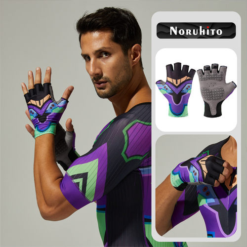 新世纪福音战士骑行手套EVA初号机自行车COSPLAY减震公路车半指