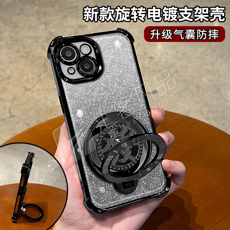 发财支架电镀防摔适用小米15pro手机壳红米K80PRO软壳系列透明NOTE14PROPLUS暴富新款情侣TURBO4全包保护套