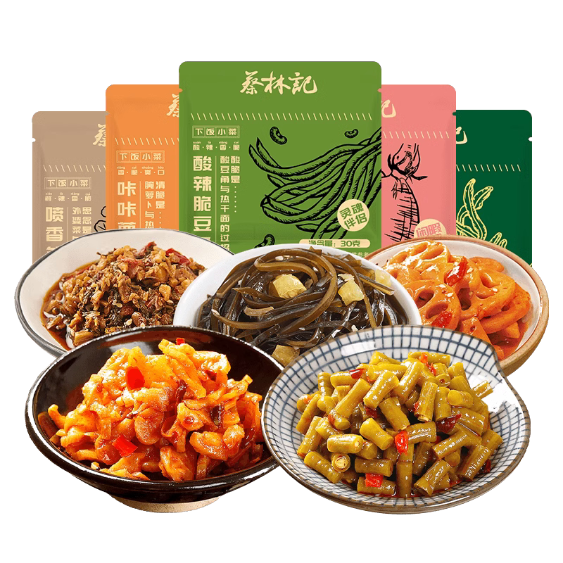 【百亿补贴】蔡林记酸豆角下饭菜即食独立小包装萝卜干外婆菜咸菜