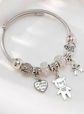 ins小众轻奢复古捕梦网/小熊潘家风格手镯千禧甜酷小众串珠手饰