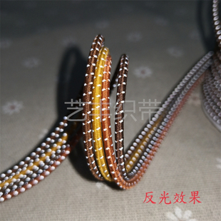 特殊效果反光弹力绳间色跳点圆橡筋羽绒服背包松紧抽绳DIY丈根绳