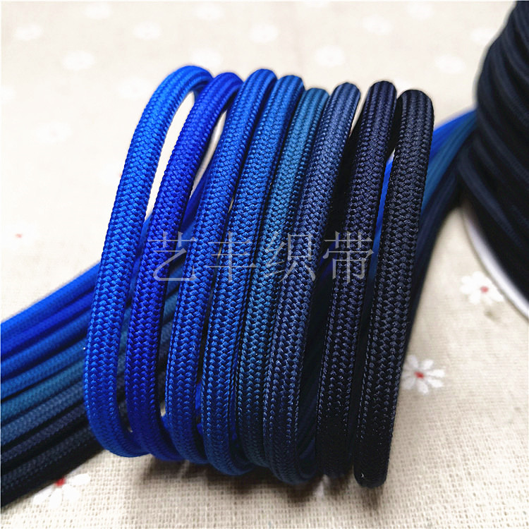 5MM粗彩色平纹包芯涤纶绳加密圆绳捆绑绳拎绳服装腰帽抽绳鞋带用