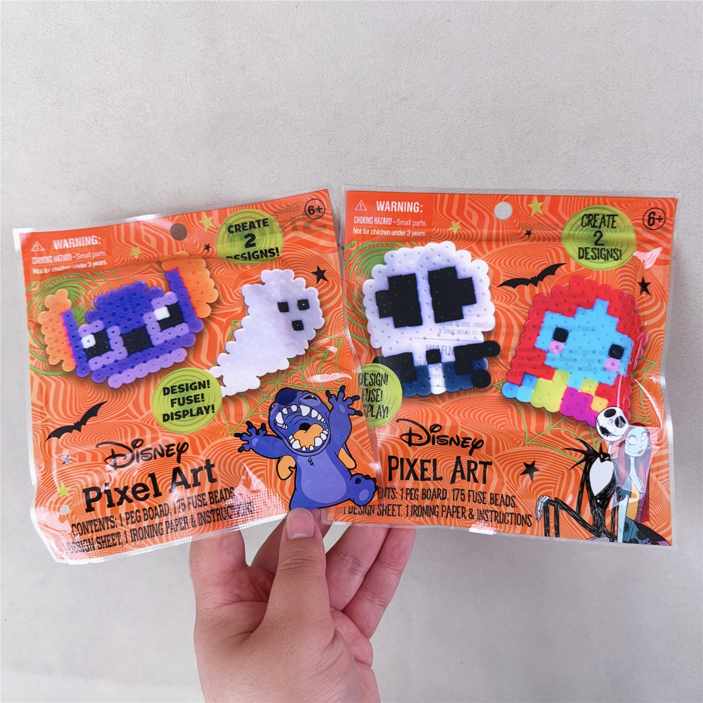 出口外贸迪士尼史迪仔和圣诞惊魂夜拼豆豆玩具拼装DIY手工微颗粒