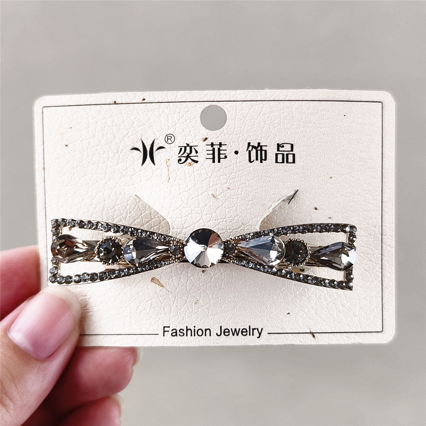 孤品!闪钻蝴蝶结发夹弹簧夹