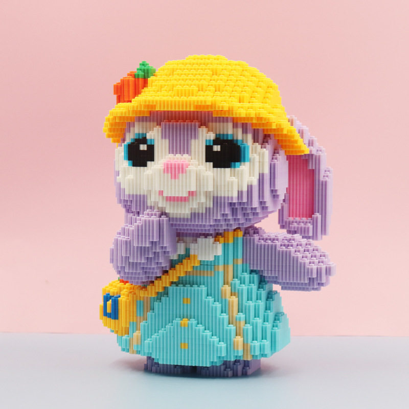 마이크로 입자 초대형 앉아 별 DAILU 빌딩 블록 딸기 곰 입체 퍼즐 장난감 선물