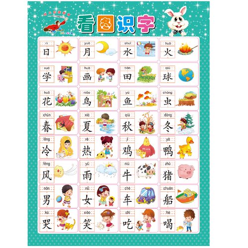 无声挂图小学幼儿早教宝宝启蒙看图识字认识汉字识字幼小衔接墙贴