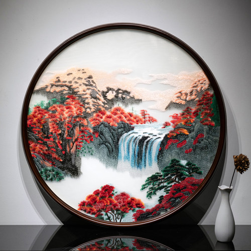 手工苏绣成品挂画装饰画背景墙