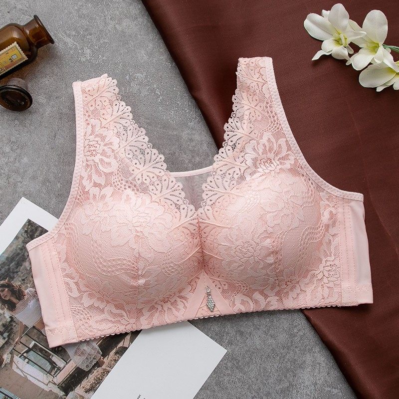 薄款大码无钢圈内衣女防下垂收副乳无磁蕾丝文胸聚拢大胸显小胸罩,女士内衣/男士内衣/家居服,文胸,淘宝优惠券,粉丝福利购,淘宝优惠卷