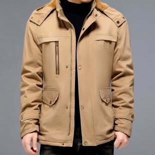 2023新款上市优质精品年秋冬款男装棉衣可脱卸帽中长款宽松型其他