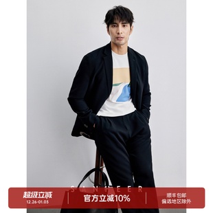 外套 雅痞绅士 休闲西装 垂感抗皱男士 DAS228 日本进口三醋酸面料