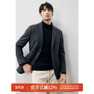 绅士 休闲西服外套 高端羊毛人字纹面料 修身 DAS215 秋冬男士 意式