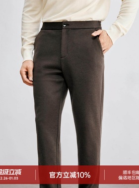 高端老钱风 针织羊毛复合丝柔保暖面料 松紧腰秋冬休闲裤 DBL096