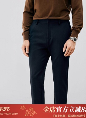 秋冬商务通勤 内里磨毛斜纹羊毛面料 抗皱保暖户外休闲裤 DBL089