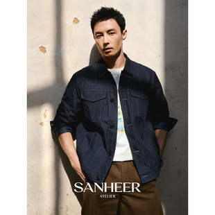 【意式复古】韩国原色棉锦牛仔面料 TRUCKER工装夹克外套 DAJ400