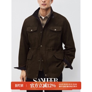 立领夹克外套 SAFARI猎装 高档挺括麂皮绒面料 DAJ406 都市游猎