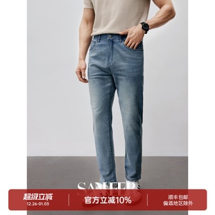 牛仔裤 夏季 浅蓝色百搭松紧腰男士 无拘束四面弹 DBJ365 零压薄款