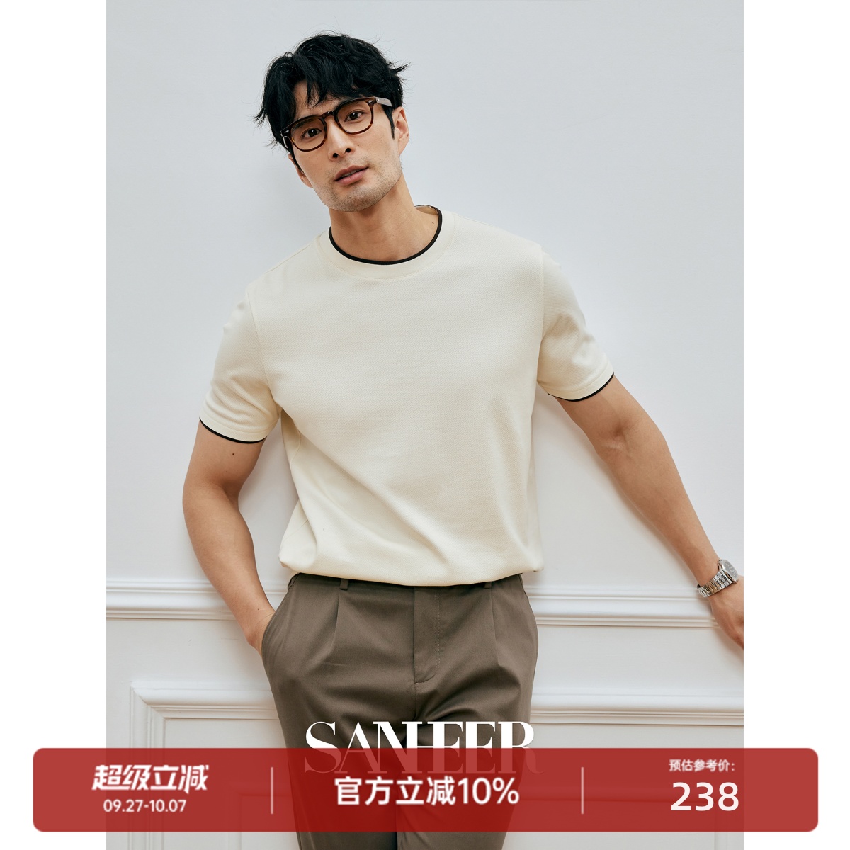 高档舒适SUPIMA棉夏季圆领短袖T