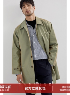 经典卡姆登风衣 日本进口双色面料男士插肩袖宽松版型外套 DAF179