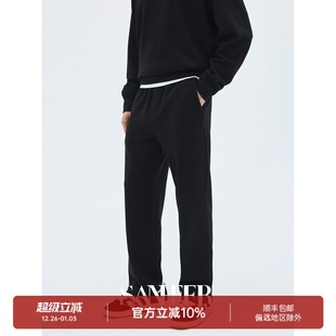 休闲裤 秋冬松紧腰直筒卫裤 莫代尔羊毛空气层 DBL125 极简松弛