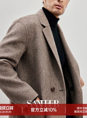 意式绅士 高端牦牛绒羊毛双面呢 冬季男士中长款呢子大衣 DAF184