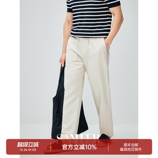 舒适自然透气直筒休闲裤 丝光亚麻长绒棉面料 松弛 DBL116 意式