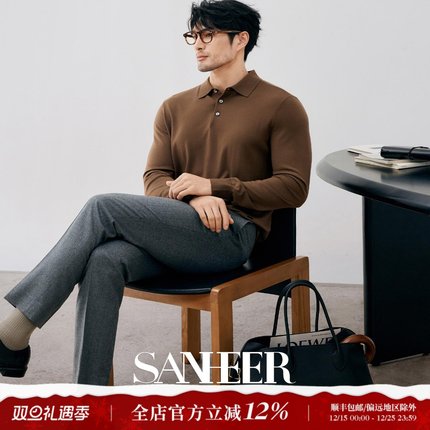 意大利高奢 13.5μm黄金羊毛 重磅SUPER200S纱线翻领毛衣 DAZ771