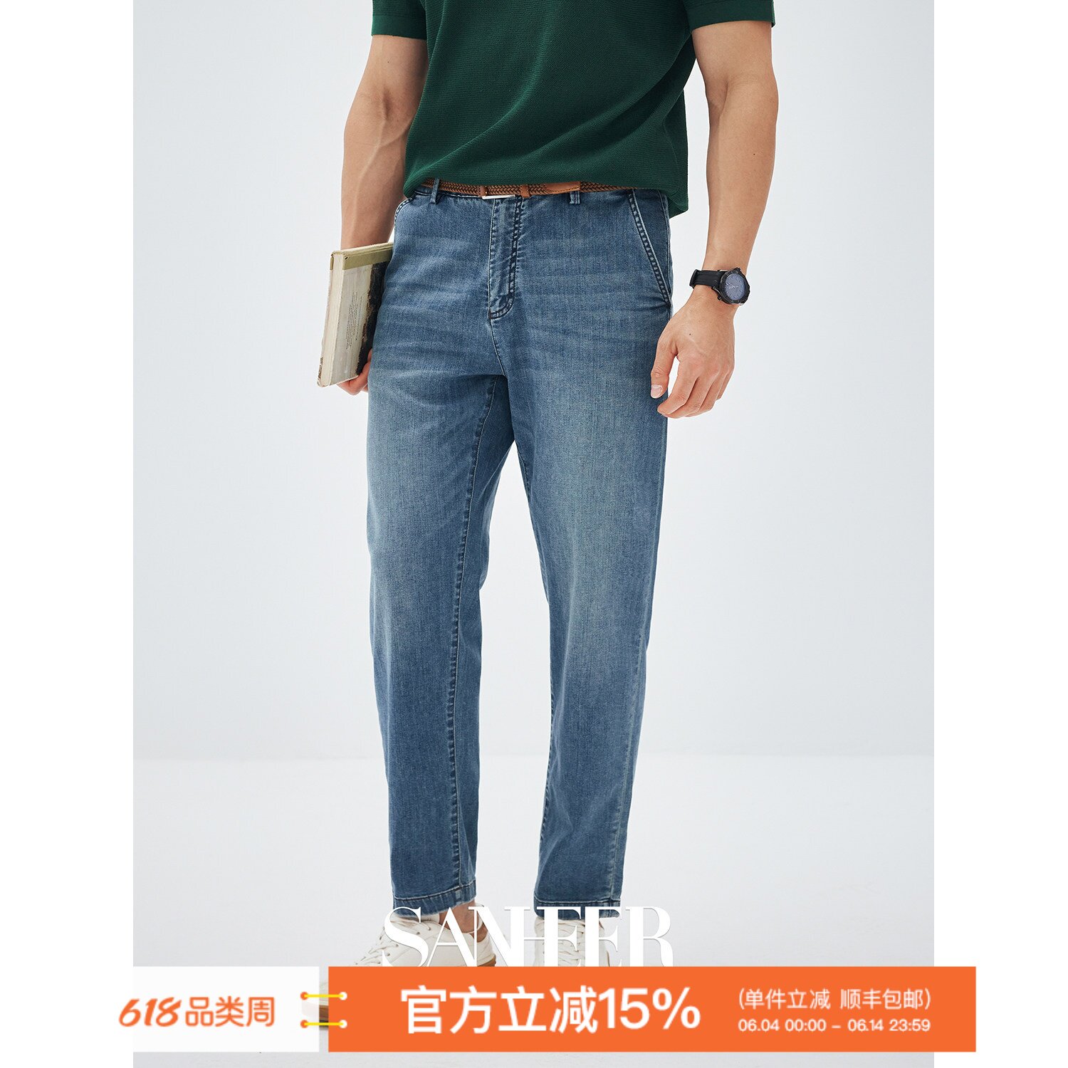 夏季莫代尔棉弹力薄款直筒牛仔裤