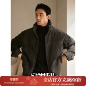 DAL148 白鹅绒立领羽绒皮衣外套 御寒甄选 新西兰颗粒纹绵羊皮