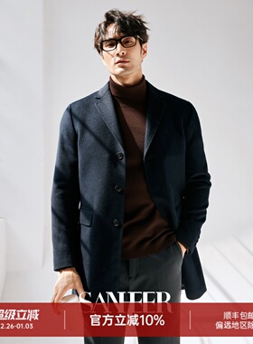 商务绅士“天花板”羊绒大衣 高品质纯羊绒中长款毛呢外套 DAF202