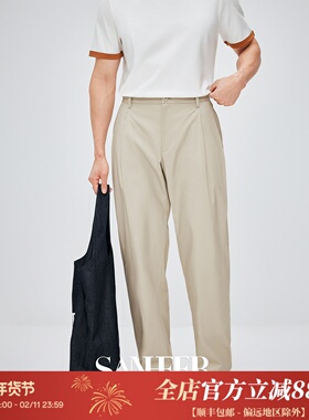 【慵懒时髦感】舒适莫代尔棉面料 双褶宽松弯刀裤休闲裤 DBL119