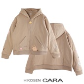 卫衣连帽棉服宽松厚款 HIKOSEN CARA卡拉猫冬季 保暖拉链棉衣外套