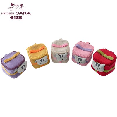HIKOSEN CARA卡拉猫猫咪方形手拿包帆布耳机收纳包精致口红小包