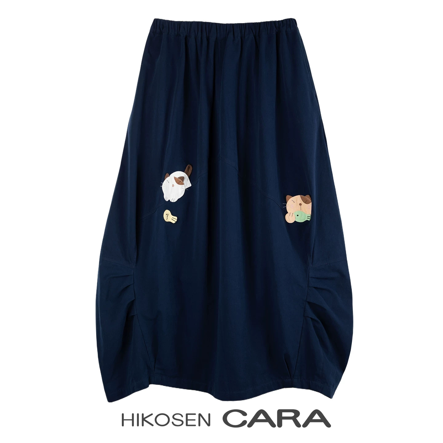 HIKOSEN CARA卡拉猫夏秋花苞裙半身裙女日系显瘦百搭A字中长裙